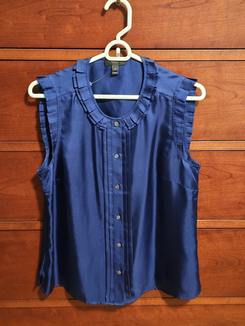 J. Crew Silk Pleated Ruffle Top 